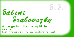 balint hrabovszky business card