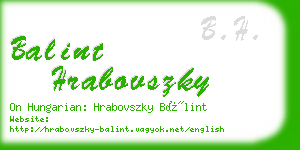 balint hrabovszky business card